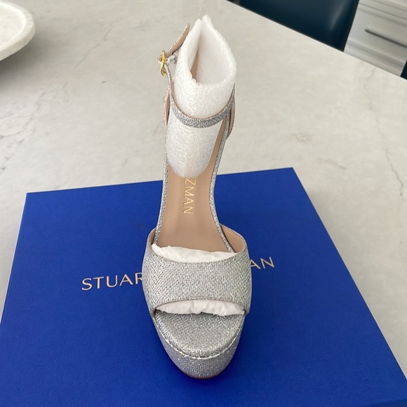 Brand new never worn Stuart Weitzman Discoplatform Shimmery High-Heel Sandals. - Picture 2 of 4